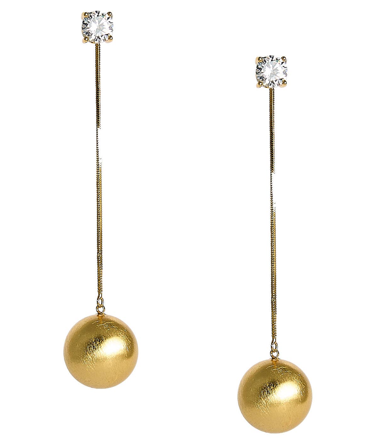 Madi Earring - Rhinestone Top with Gold Brushed Drop