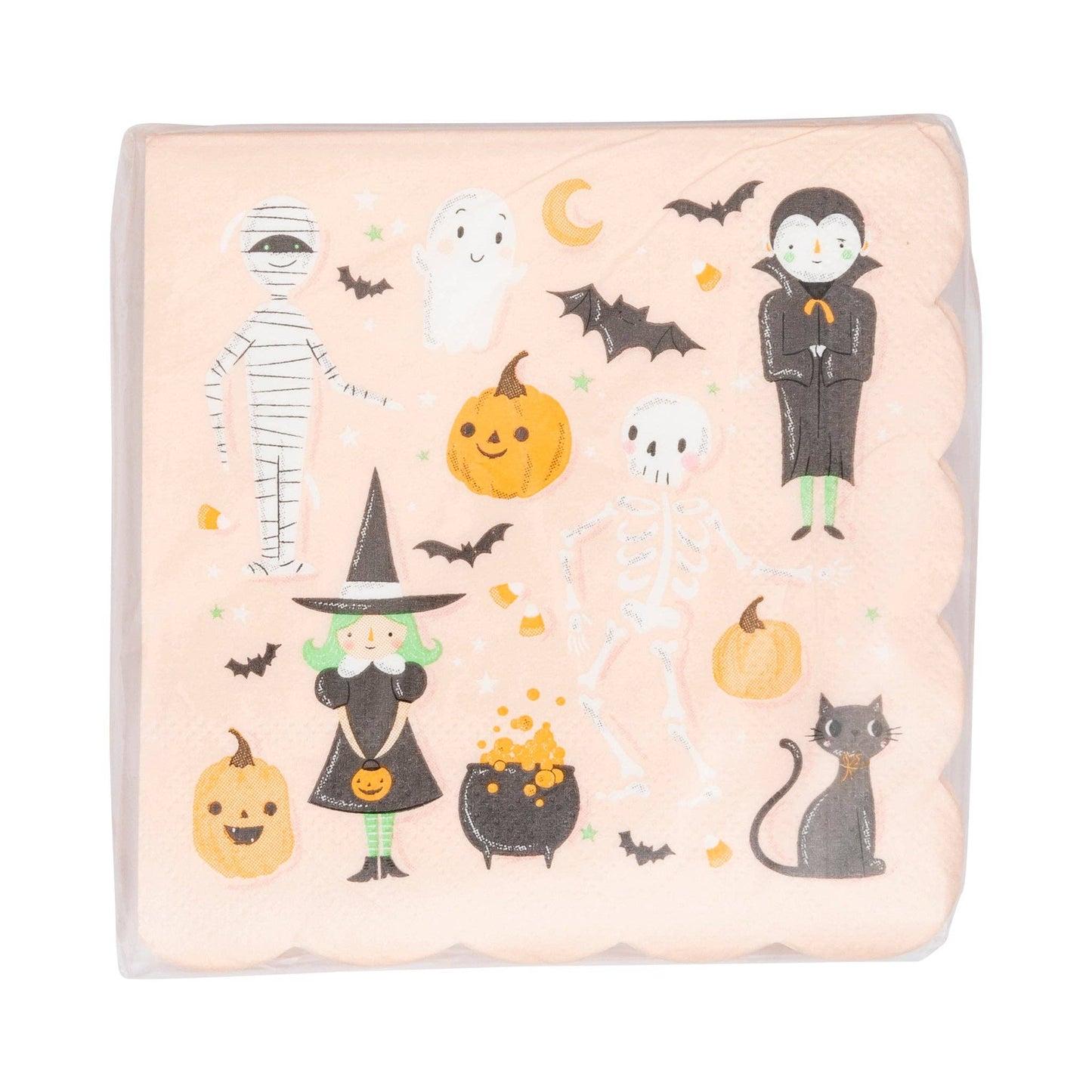 Scallop Halloween Icons Cocktail Napkin