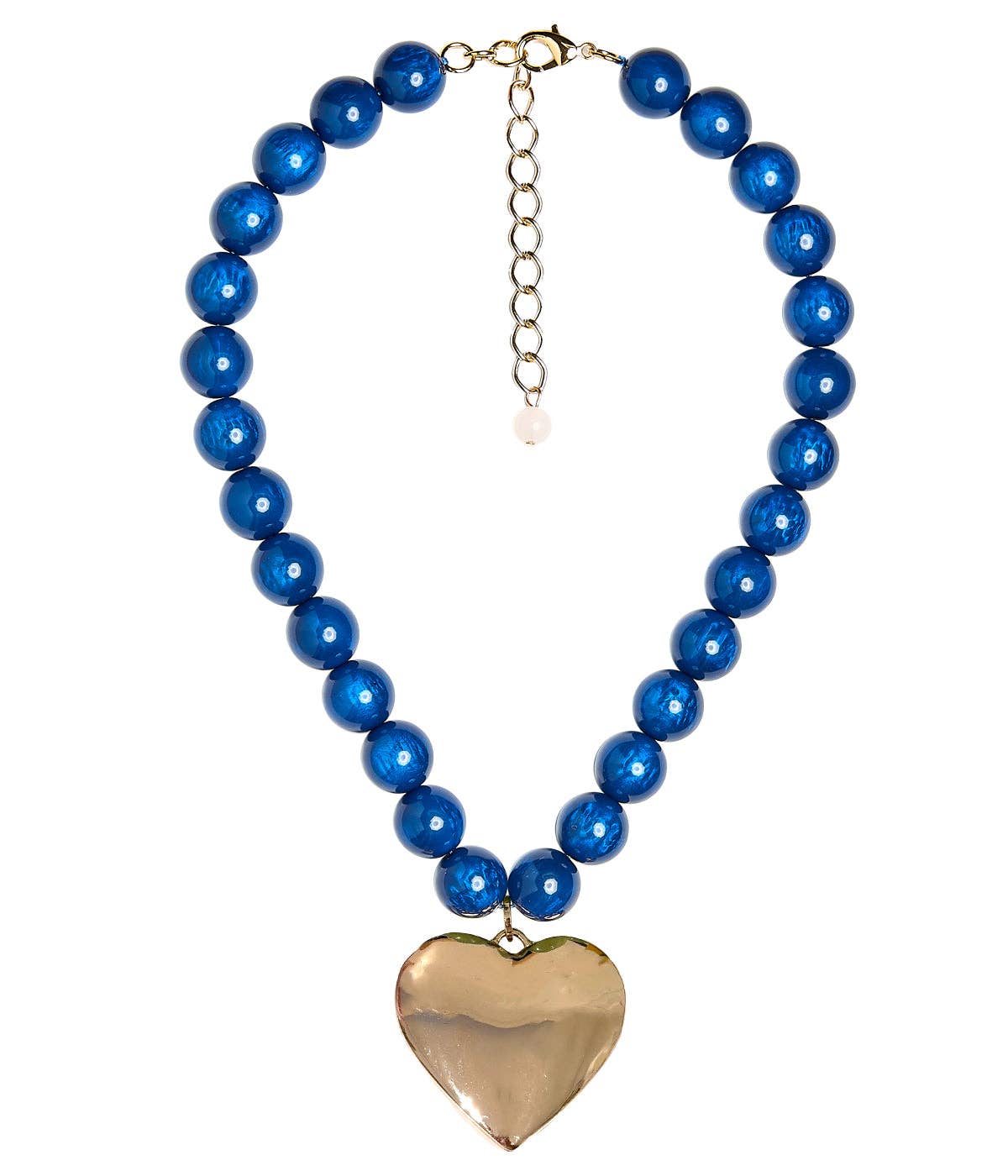 Dottie Heart - Acrylic Necklace  - Navy