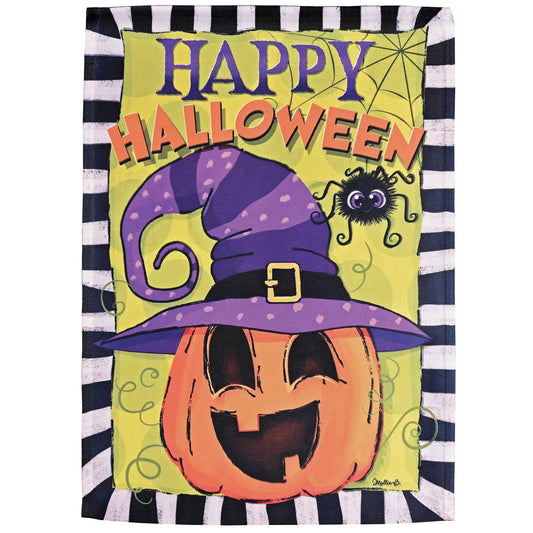 Garden Flag Happy Halloween Jack-o-Lantern