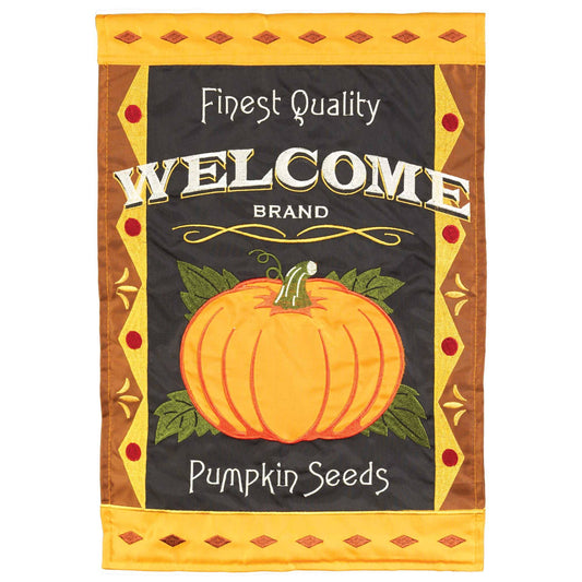 Flag Welcome Pumpkin Polyester 29x42