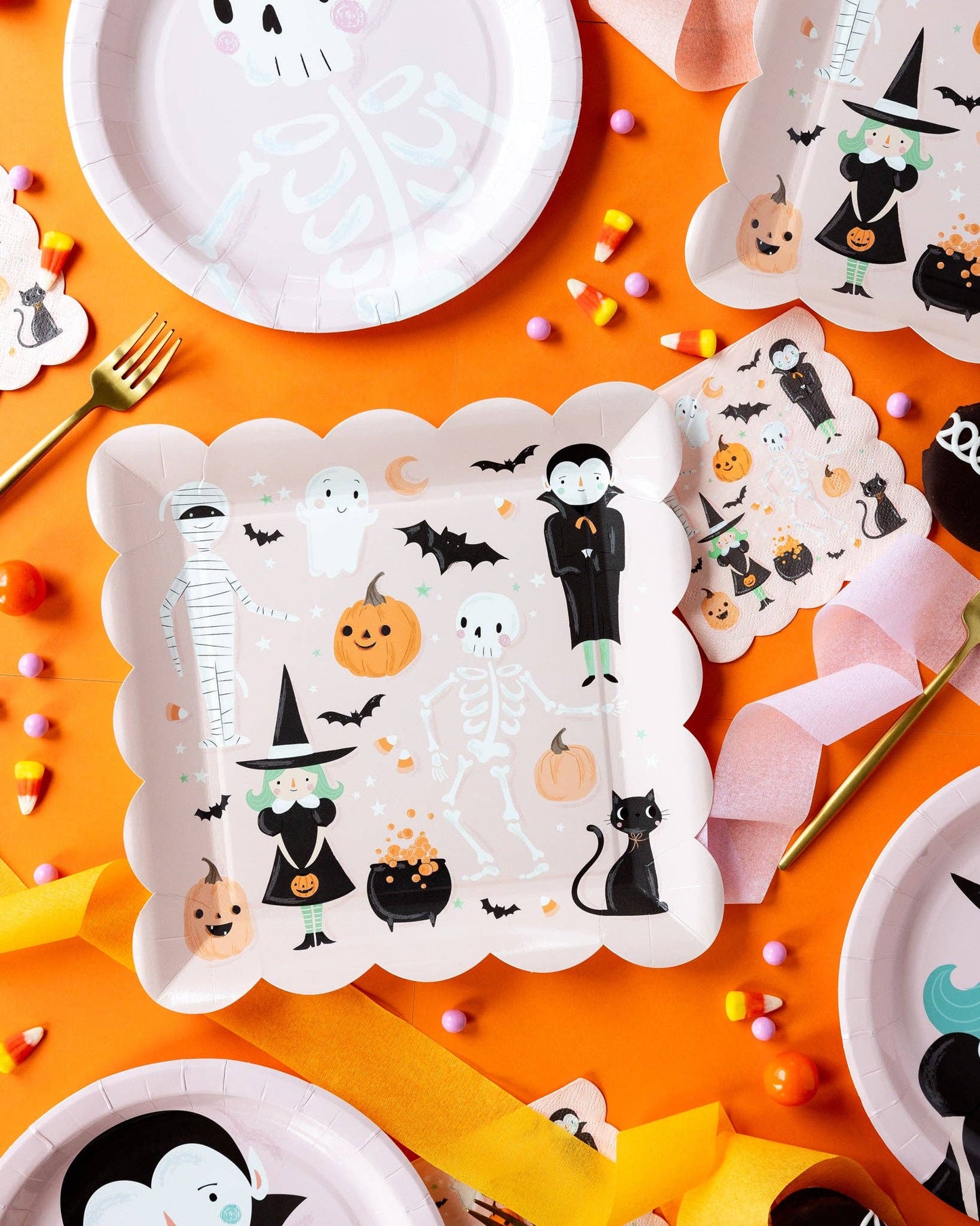 Scallop Halloween Icons Cocktail Napkin