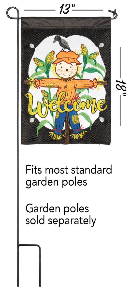 FALL WELCOME SCARECROW FLAG POLY GARDEN