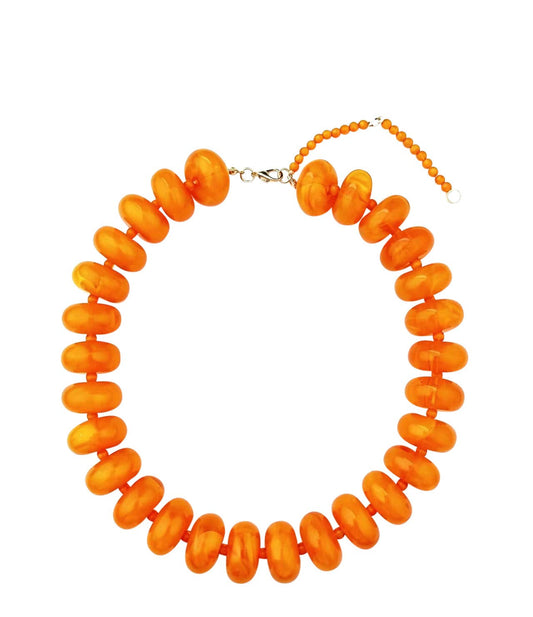 Bailey Chunky Beaded Necklace- Orange