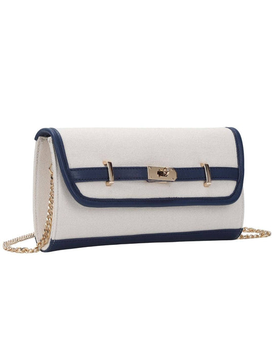 Andie -  Canvas Clutch Navy