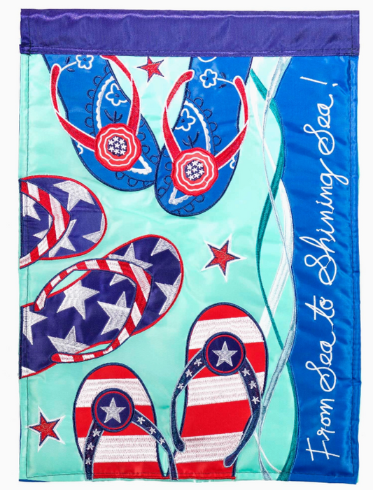 4th Flip Flops Garden Flag