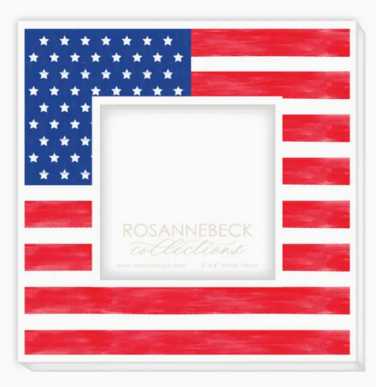 4x4 Frame White Stars and Stripes