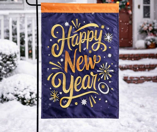 Garden Flag Happy New Year