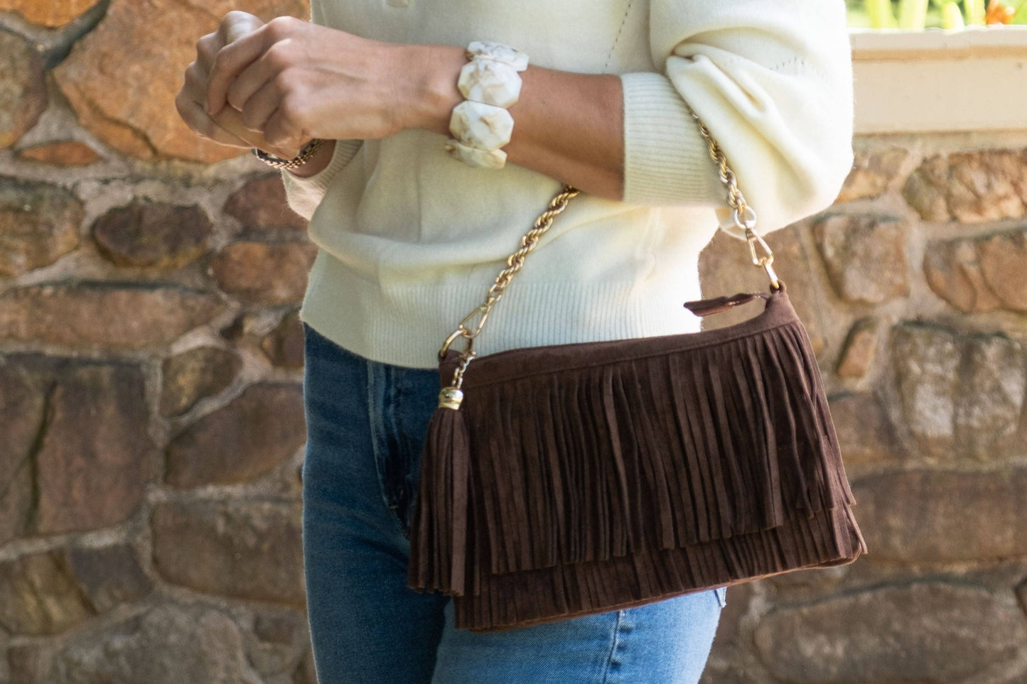 Sloane Fringe Clutch