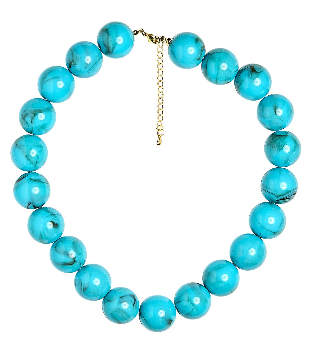 Ryan Beaded Acrylic Necklace- Turquoise