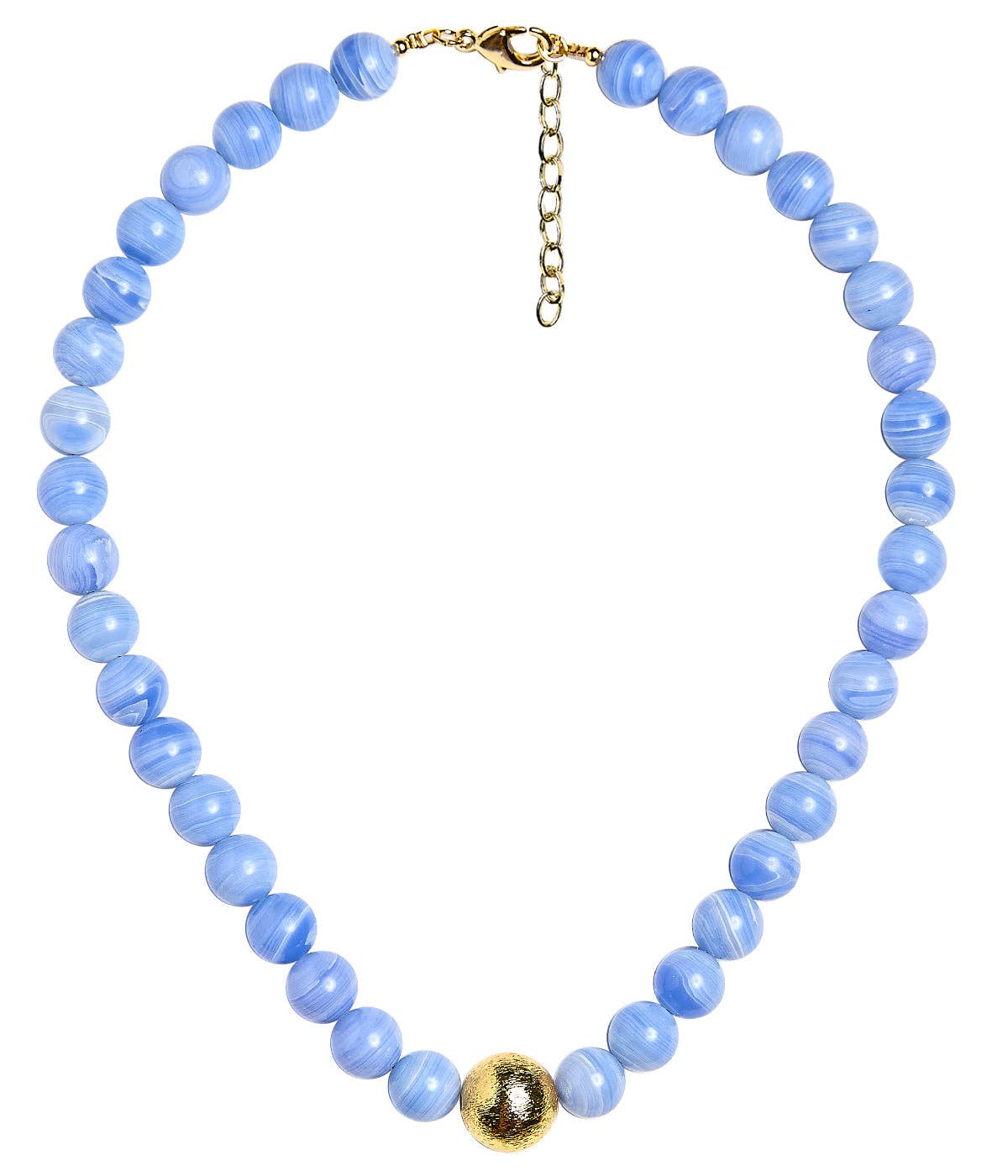 Winnie - Quartz Beaded Necklace - Light Blue