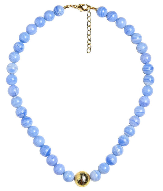 Winnie - Quartz Beaded Necklace - Light Blue