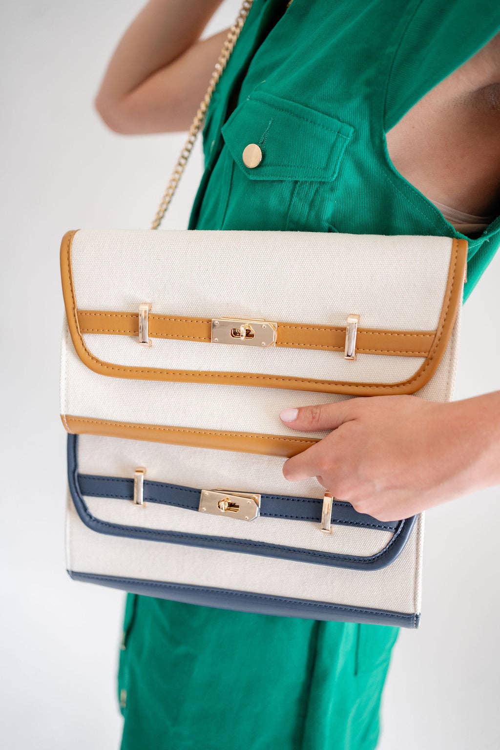 Andie -  Canvas Clutch Camel