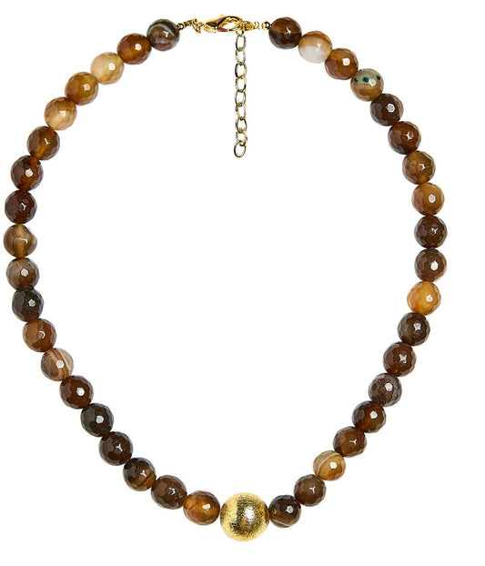 Winnie - Quartz Beaded Necklace - Tiger Eye