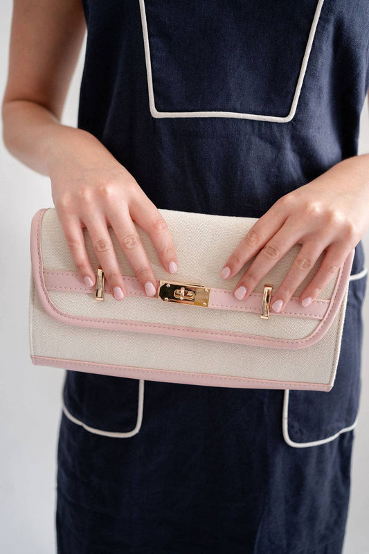 Andie - Canvas Clutch Pink