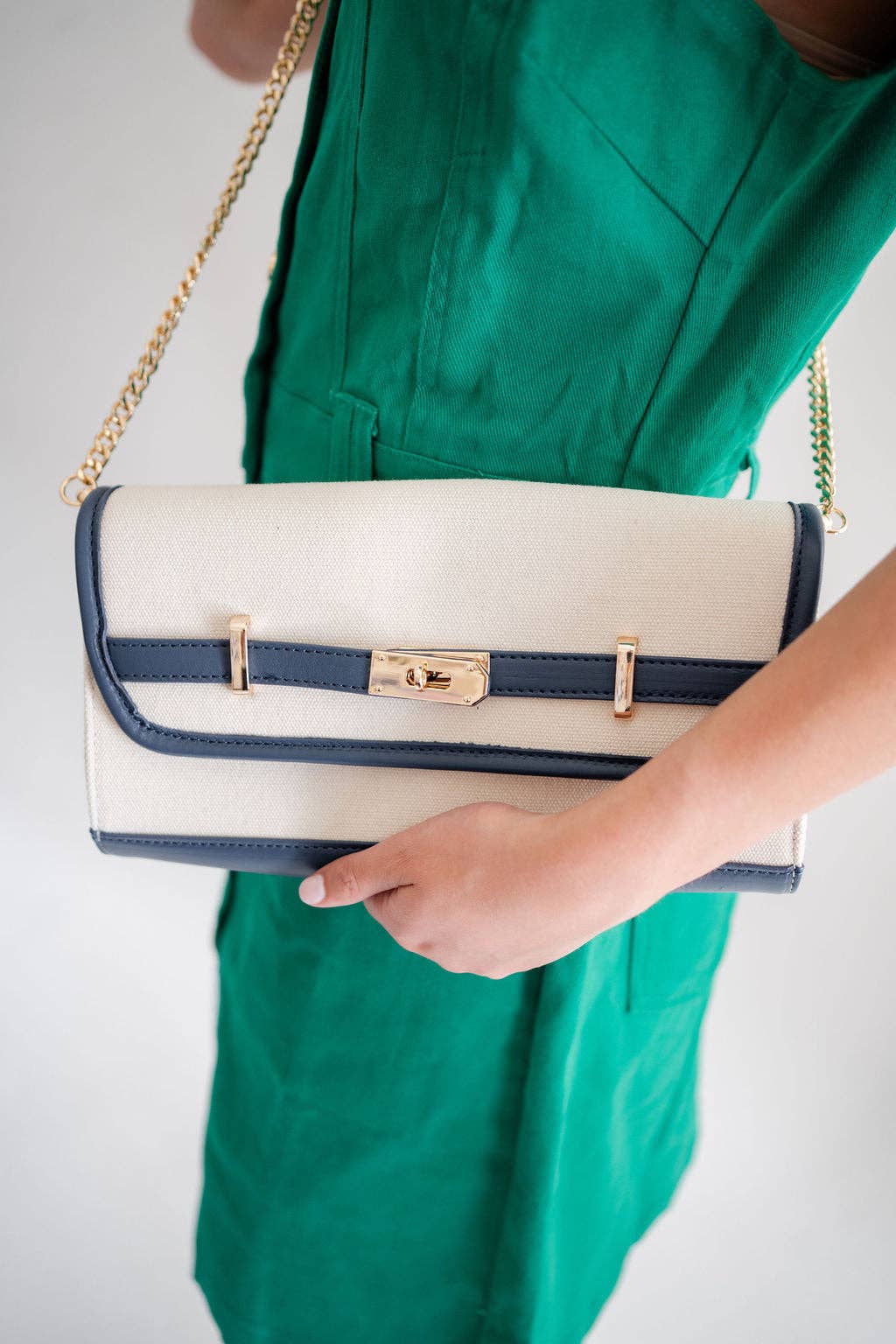 Andie -  Canvas Clutch Navy