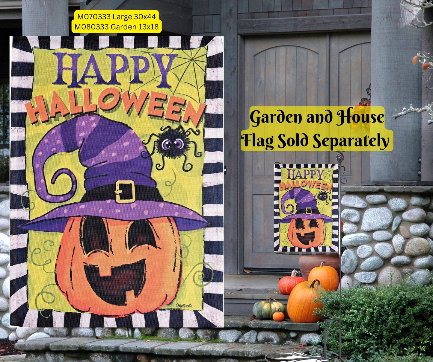 Garden Flag Happy Halloween Jack-o-Lantern