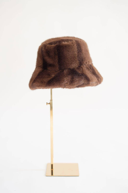 Paige Faux Fur Hat Brown