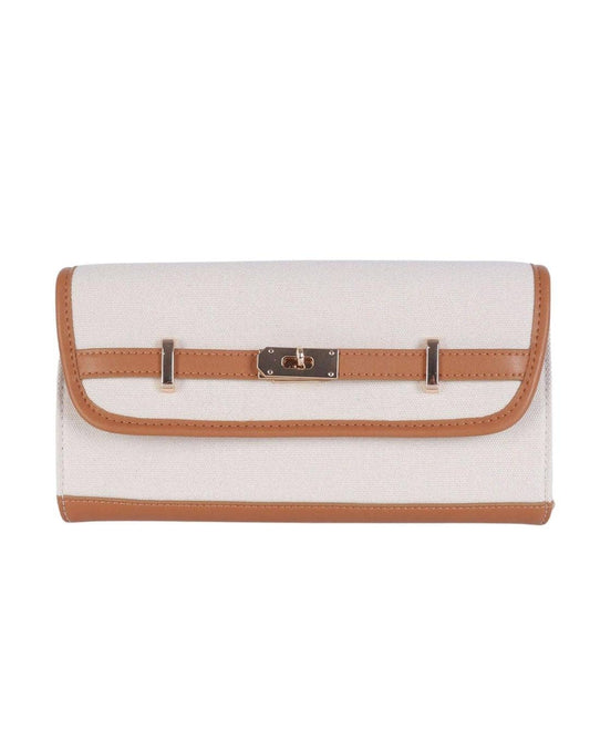 Andie -  Canvas Clutch Camel