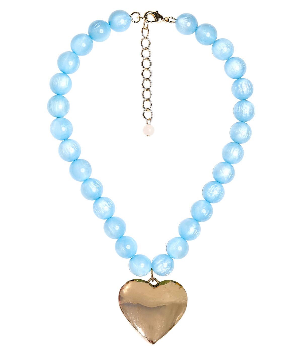 Dottie Heart - Acrylic Necklace  - Light Blue