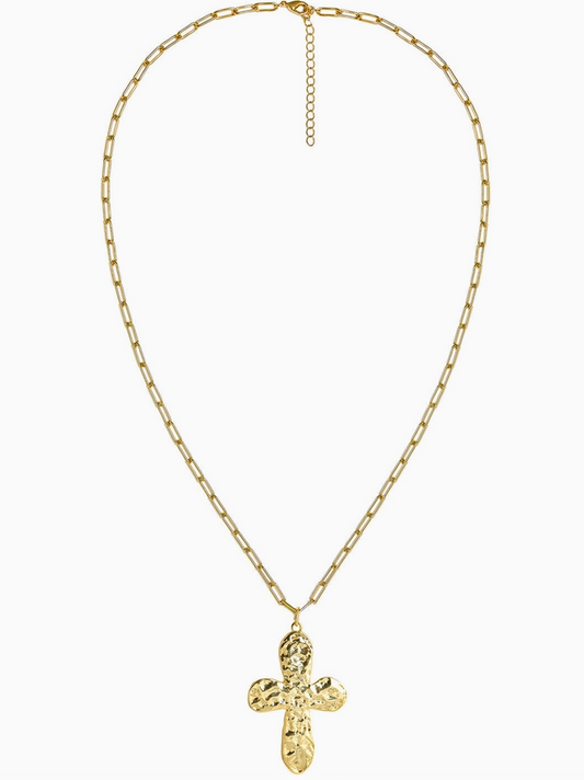 Ashton Cross Necklace- Paperclip Chain