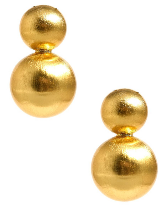 Large Audrey Brushed Gold Earrings