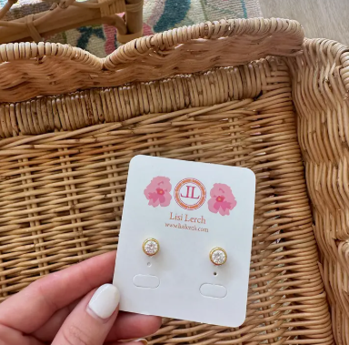 Baby Bezel Stud 18K Gold Plated