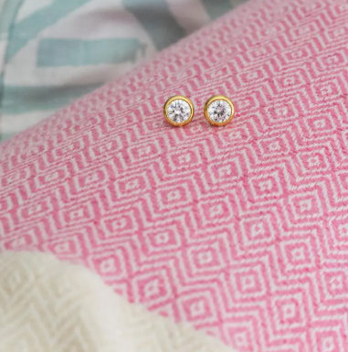 Baby Bezel Stud 18K Gold Plated