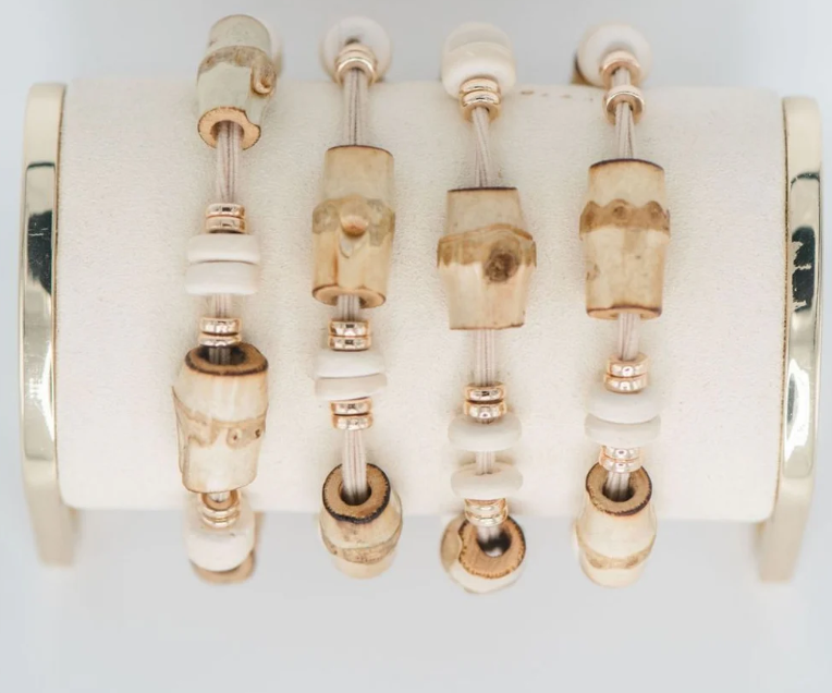 Bamboo Hair Tie Set - Coconut