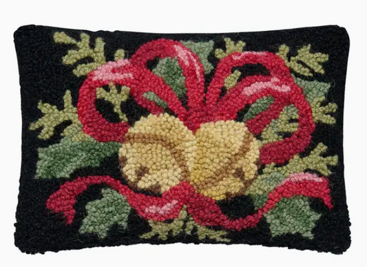 Bells & Ribbon w/ Foliage Hook Pillow