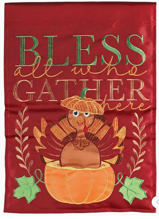 Bless All Who Gather Garden Flag