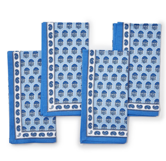 Blue Block Print Napkins SO4