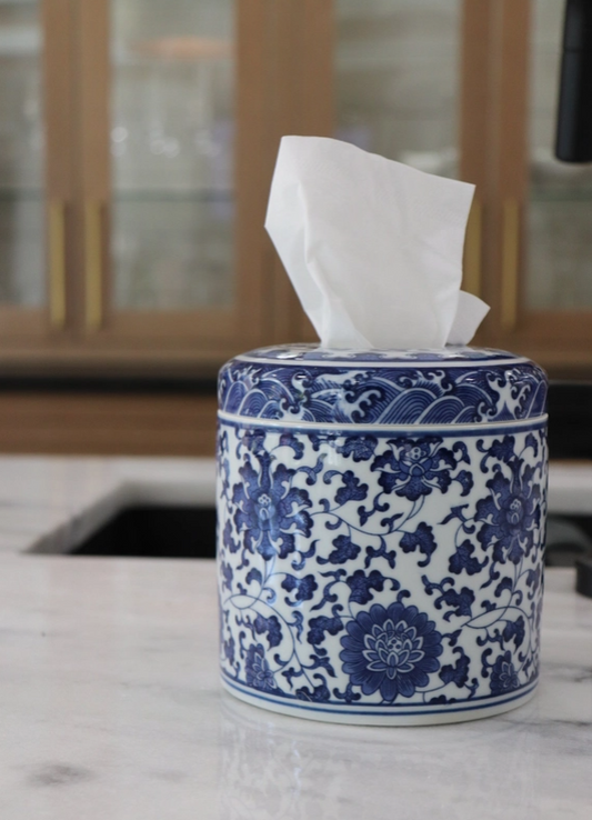 The Marlo Tissue Vessel Blue White Floral