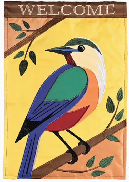 Bluebird Tree Branch Welcome Garden Flag