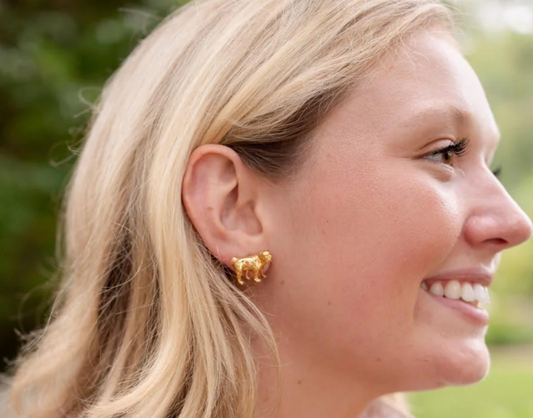 Bulldog Stud - Gold Earring