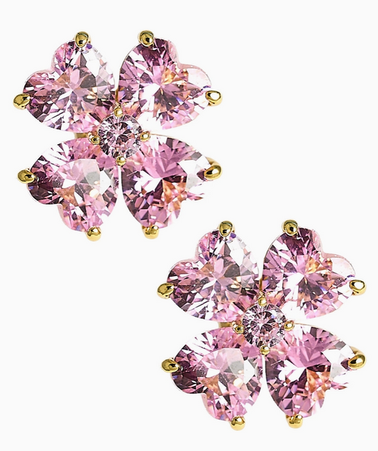 Catherine Clover Stone Earring - Cotton Candy
