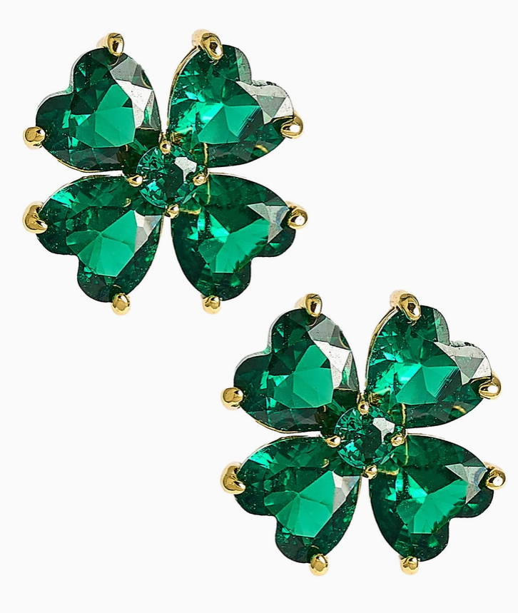 Catherine Clover Stone Earring - Emerald