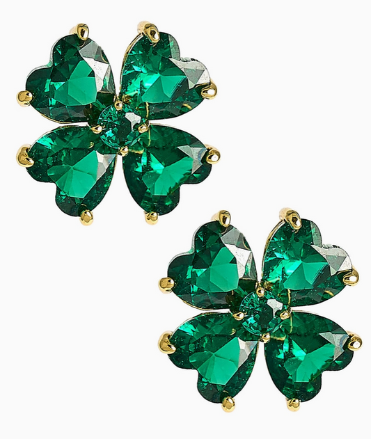 Catherine Clover Stone Earring - Emerald