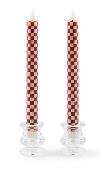 Cherry Check Flameless Dinner Candles SO2