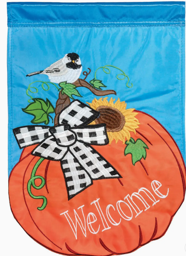 Chickadee Applique House Flag