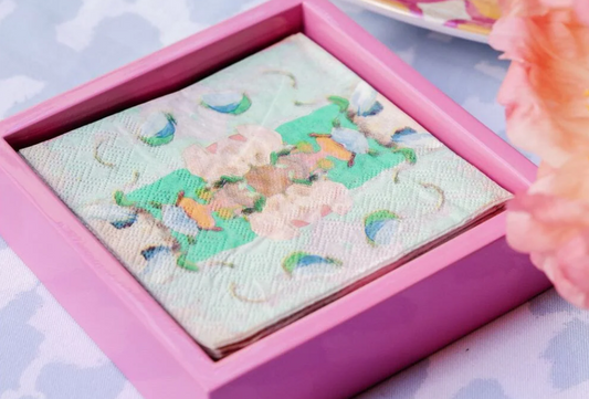 Hot Pink Bamboo Cocktail Napkin Holder