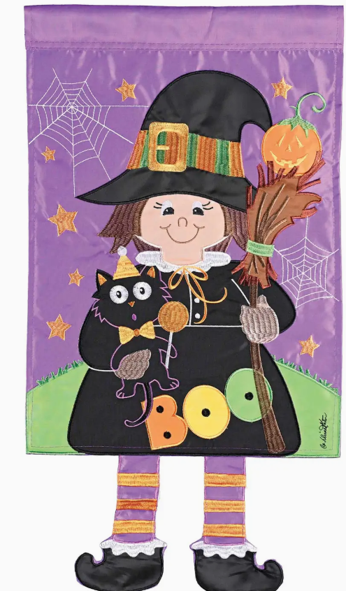 Witch is In Crazy Legs Garden Flag