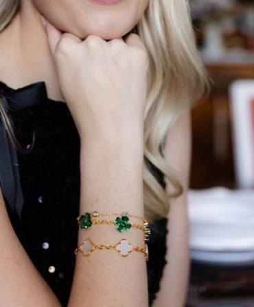 Elle Clover Mother of Pearl Adjustable Bracelet