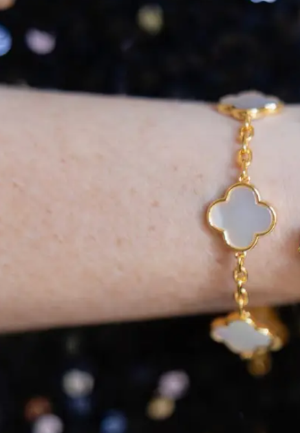 Elle Clover Mother of Pearl Adjustable Bracelet