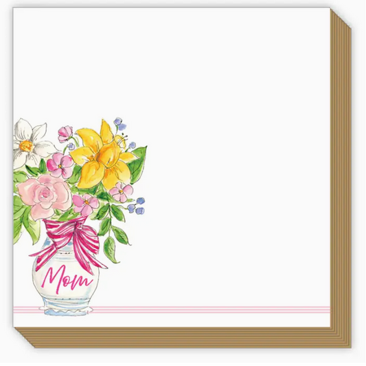 Mom Vases of Cut Flowers Luxe Notepad