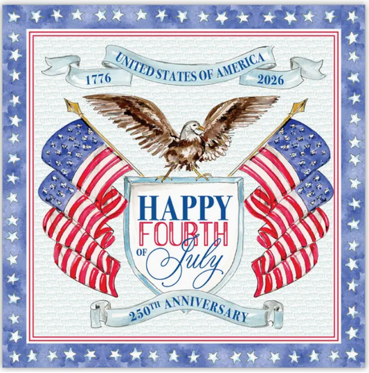 Happy Fourth of July Eagle Red White Blue Square Placemat