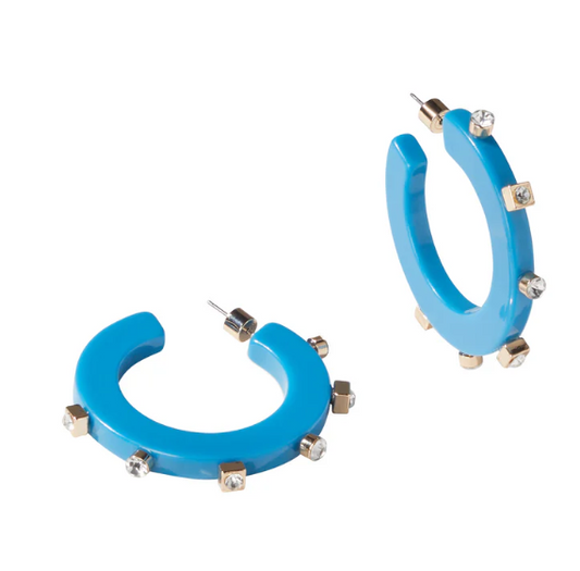 City Girl Jewel Hoop Small - French Blue