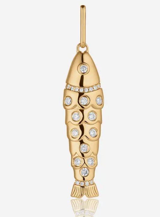 Goldie Pave Fish Charm