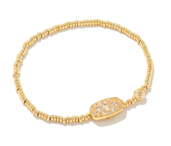 Grayson Crystal Stretch Bracelet Gold White Crystal