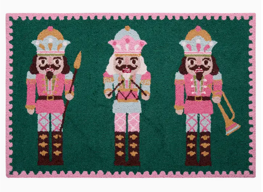 Green & Pink Nutcracker Hook Rug